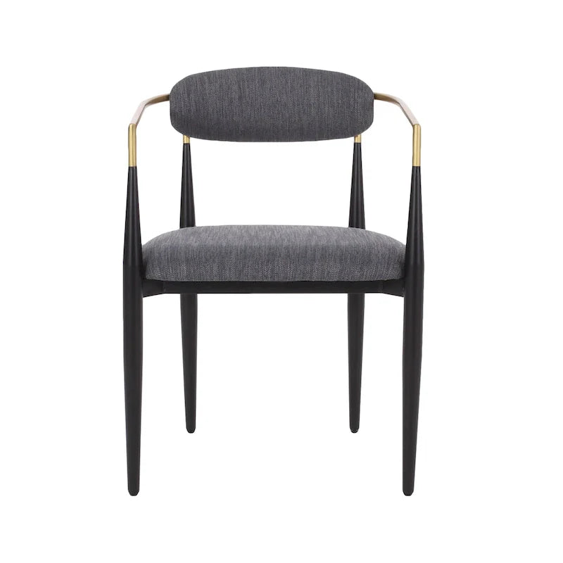 Biscay Set of 2 Fabric Upholstered Iron Dining Chairs by GDFStudio 5