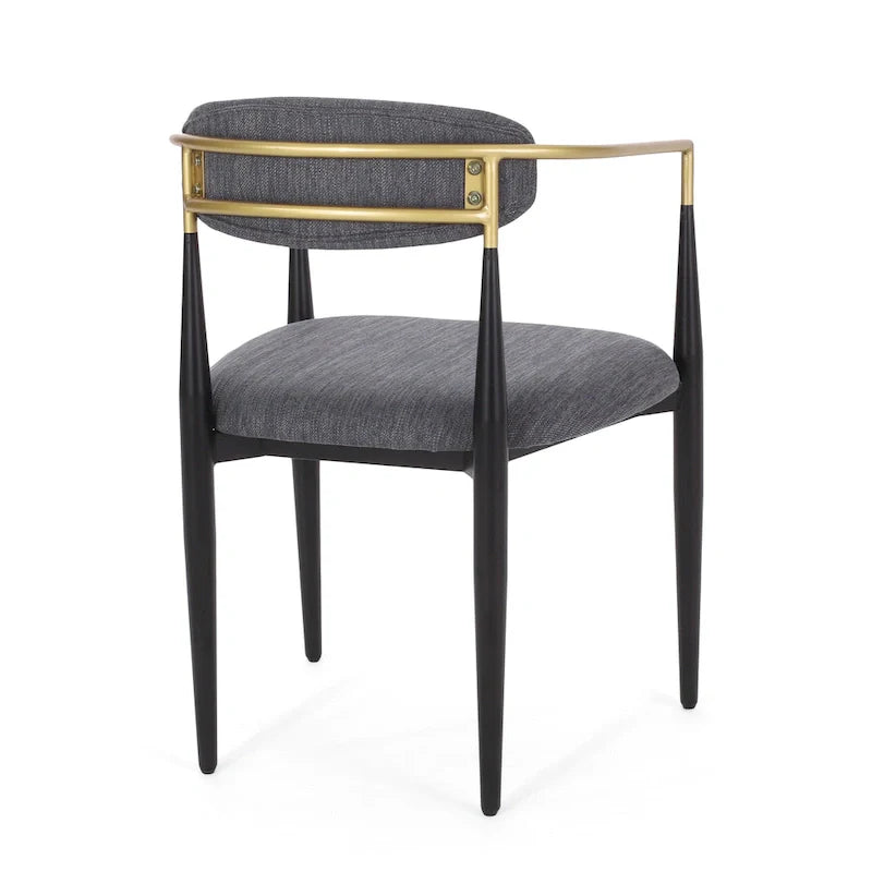 Biscay Set of 2 Fabric Upholstered Iron Dining Chairs by GDFStudio 6