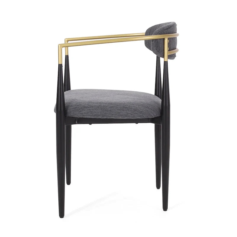 Biscay Set of 2 Fabric Upholstered Iron Dining Chairs by GDFStudio 7