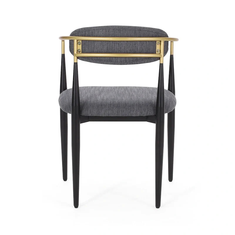 Biscay Set of 2 Fabric Upholstered Iron Dining Chairs by GDFStudio 8