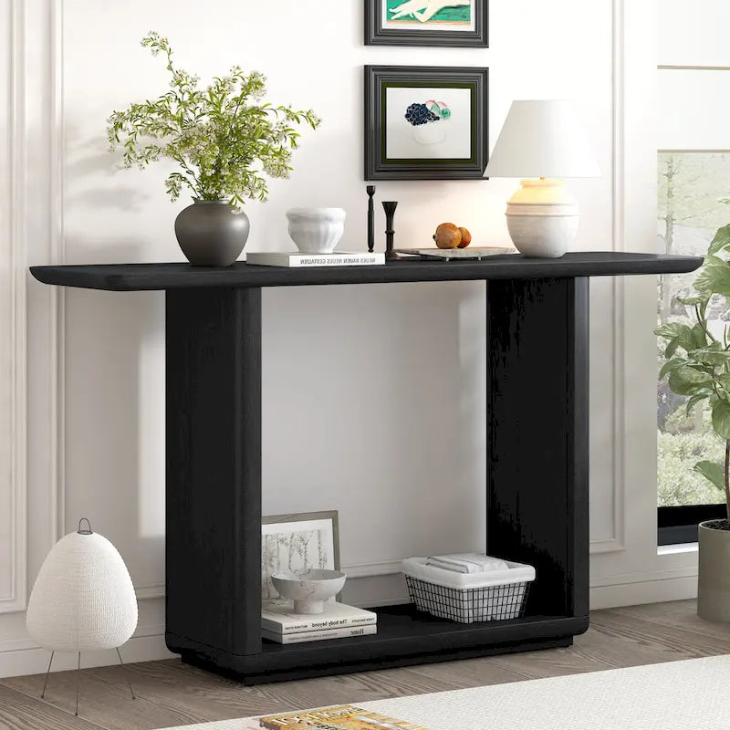 Christopher Knight Home - Mirod Stylish Minimalist Console Table with Curved Corners and U-Base 1