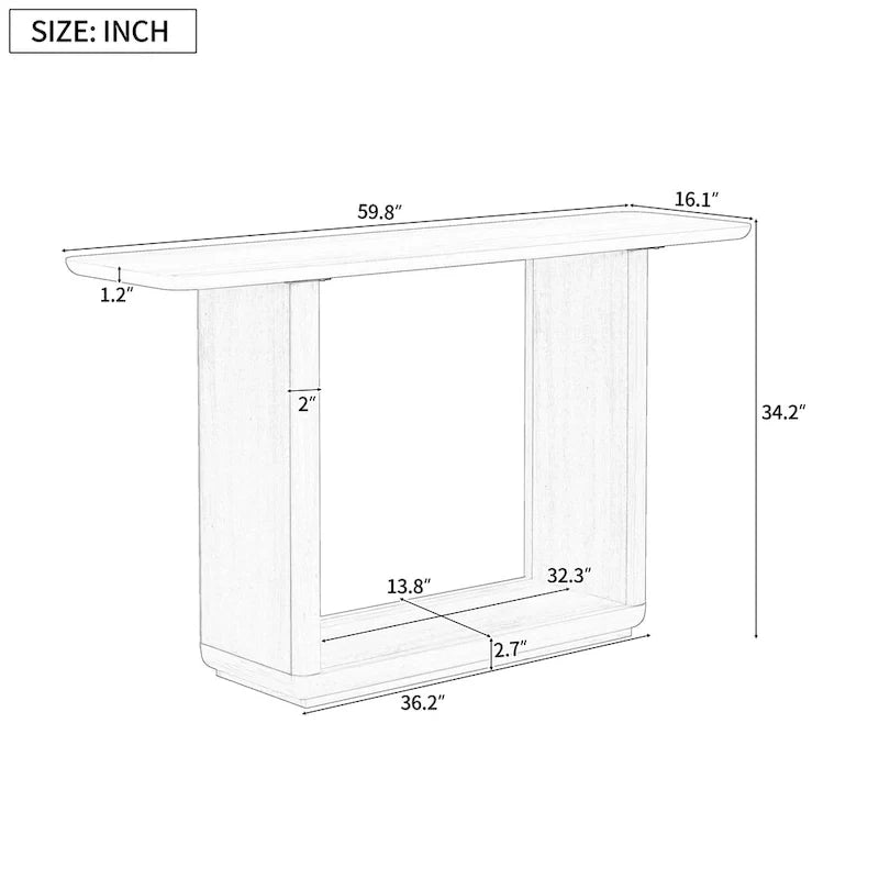 Christopher Knight Home - Mirod Stylish Minimalist Console Table with Curved Corners and U-Base 10