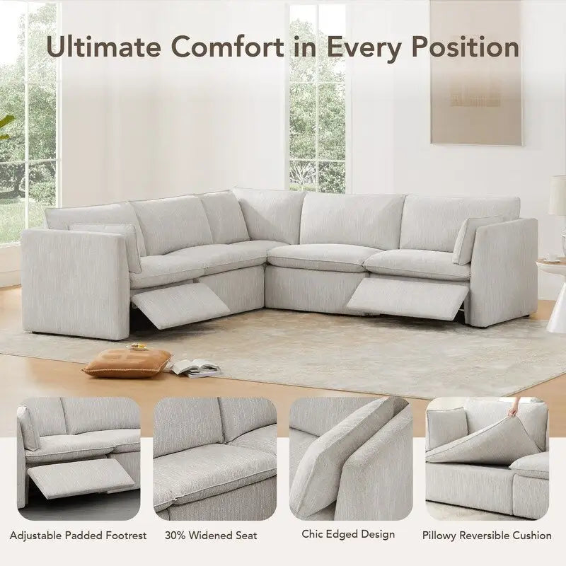 Cypress 141W L-Shaped Power Sectional Sofa with Electric Recliners 11