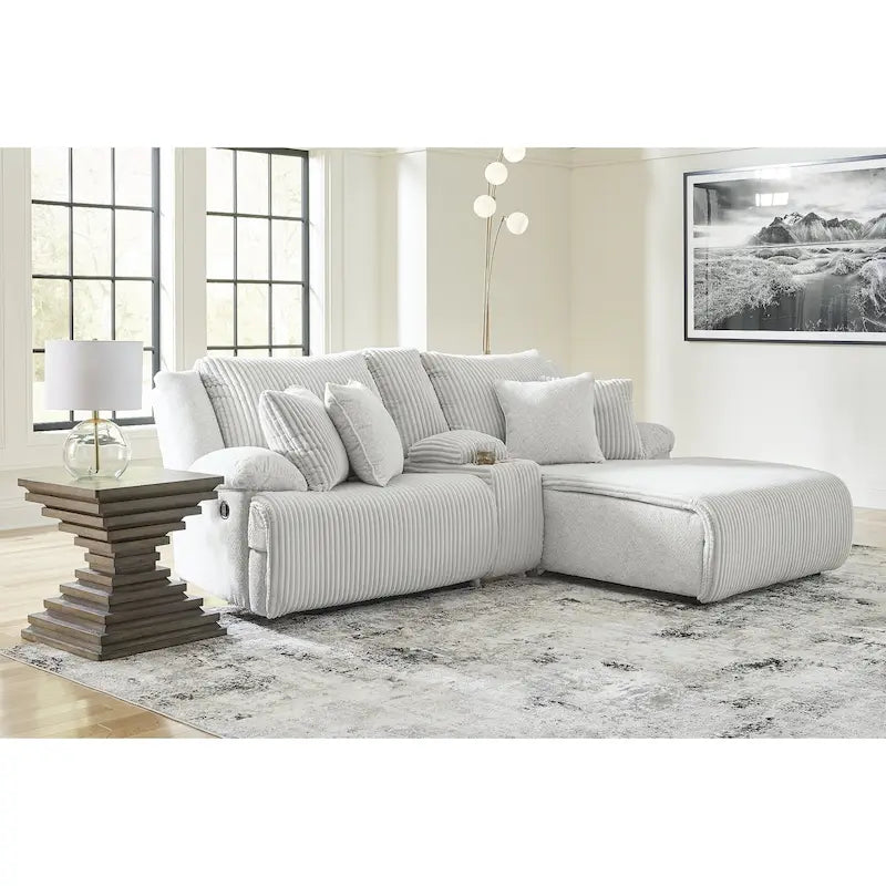 Signature Design by Ashley Top Tier 3-Piece Reclining Sectional Sofa with Chaise - Dimensions: 105W x 74D x 41H 18