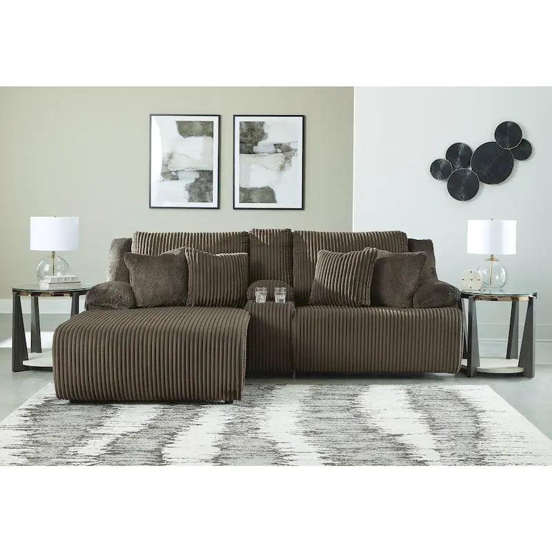 Signature Design by Ashley Top Tier 3-Piece Reclining Sectional Sofa with Chaise - Dimensions: 105W x 74D x 41H 19