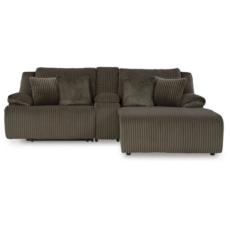 Signature Design by Ashley Top Tier 3-Piece Reclining Sectional Sofa with Chaise - Dimensions: 105W x 74D x 41H 2