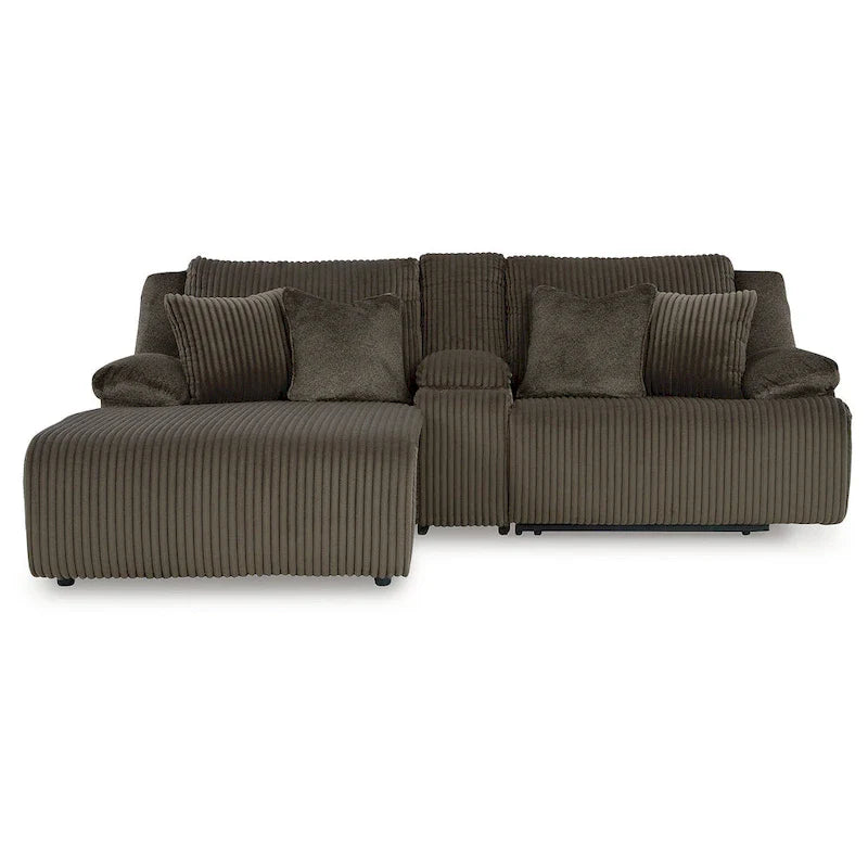 Signature Design by Ashley Top Tier 3-Piece Reclining Sectional Sofa with Chaise - Dimensions: 105W x 74D x 41H 6