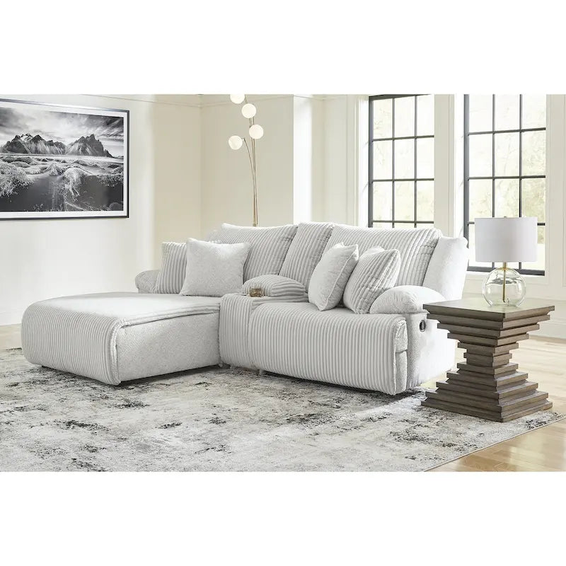 Signature Design by Ashley Top Tier 3-Piece Reclining Sectional Sofa with Chaise - Dimensions: 105W x 74D x 41H 7
