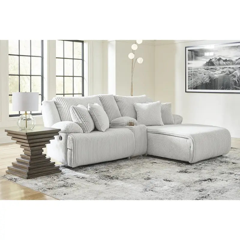 Signature Design by Ashley Top Tier 3-Piece Reclining Sectional Sofa with Chaise - Dimensions: 105W x 74D x 41H 13