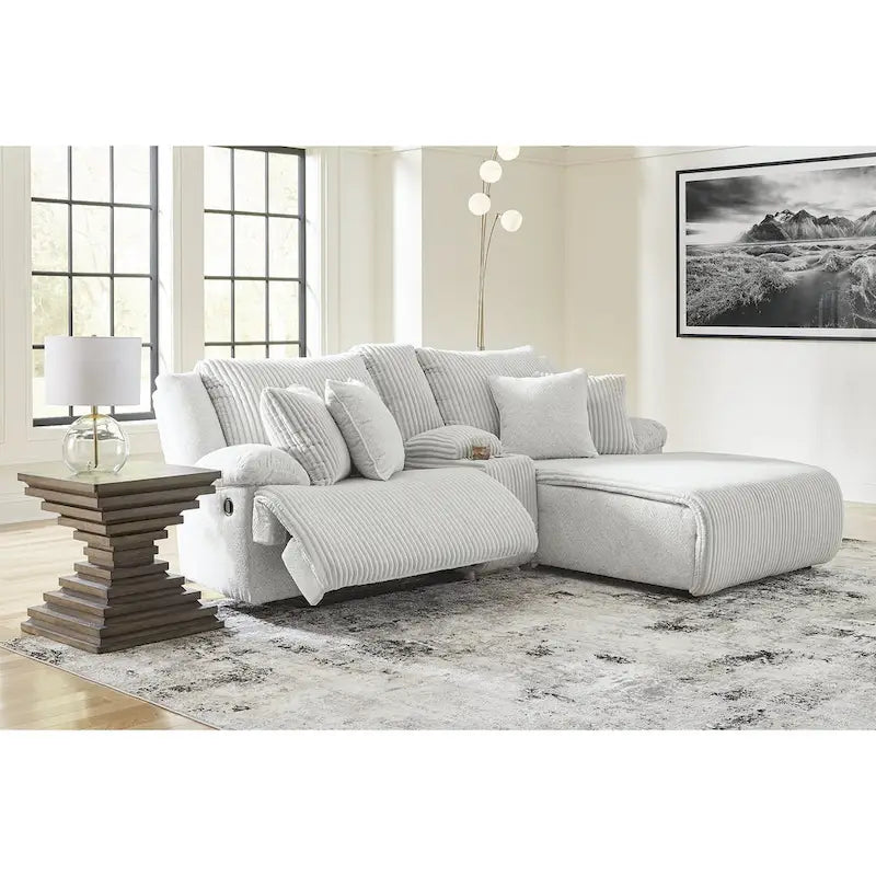 Signature Design by Ashley Top Tier 3-Piece Reclining Sectional Sofa with Chaise - Dimensions: 105W x 74D x 41H 17