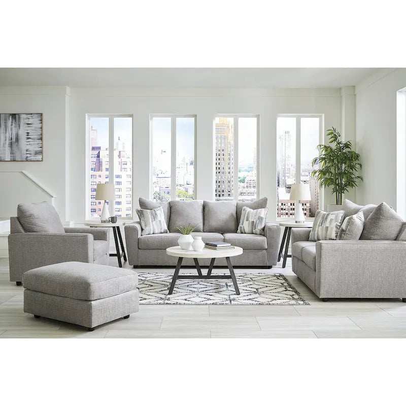 Signature Design by Ashley Stairatt Gray 4-Piece Upholstered Set - Dimensions: 86W x 38D x 39H 1