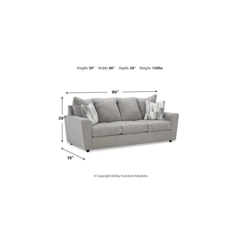 Signature Design by Ashley Stairatt Gray 4-Piece Upholstered Set - Dimensions: 86W x 38D x 39H 4