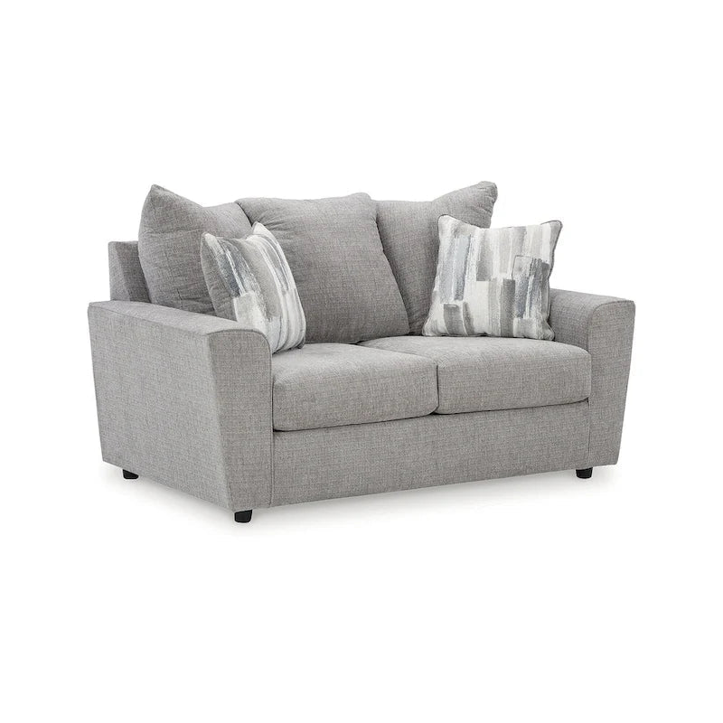 Signature Design by Ashley Stairatt Gray 4-Piece Upholstered Set - Dimensions: 86W x 38D x 39H 7
