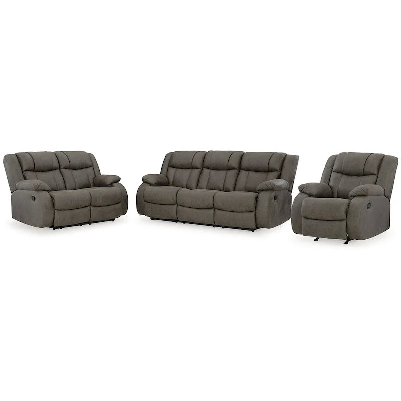 Signature Design by Ashley First Base Gray 3-Piece Upholstery Set - Dimensions: 86W x 40D x 41H 2