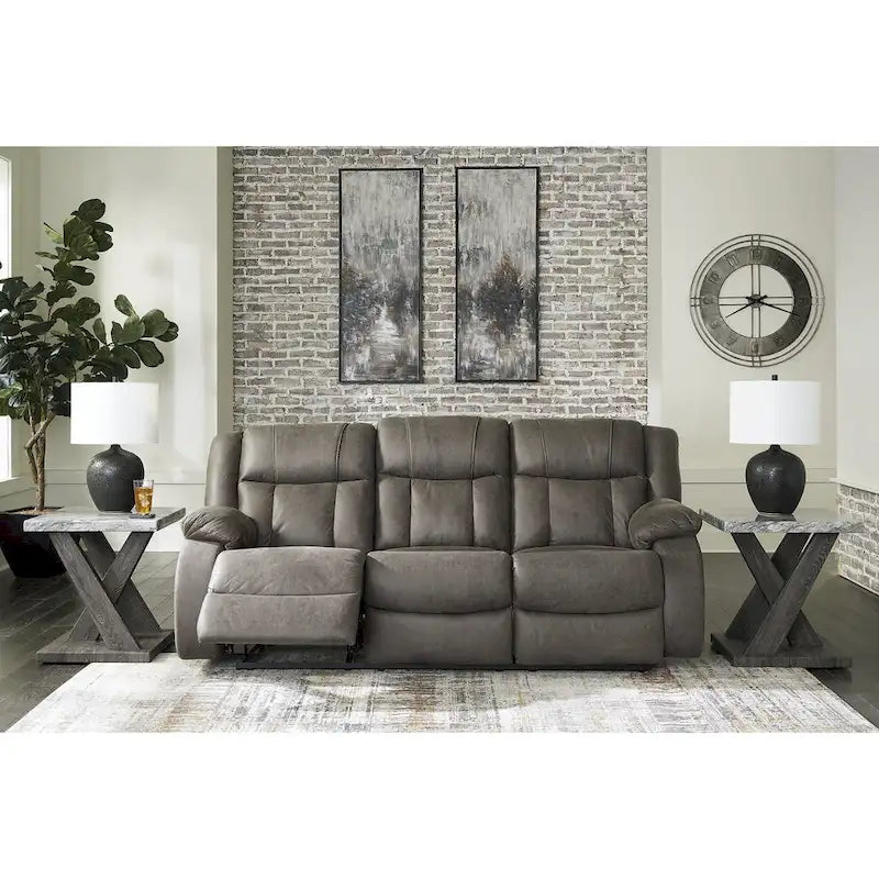 Signature Design by Ashley First Base Gray 3-Piece Upholstery Set - Dimensions: 86W x 40D x 41H 3
