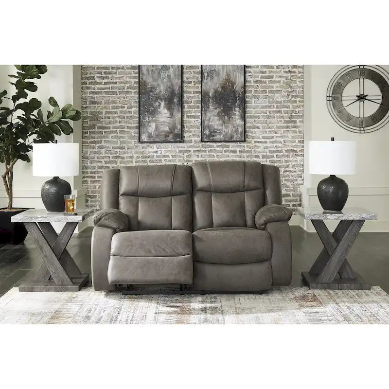 Signature Design by Ashley First Base Gray 3-Piece Upholstery Set - Dimensions: 86W x 40D x 41H 8