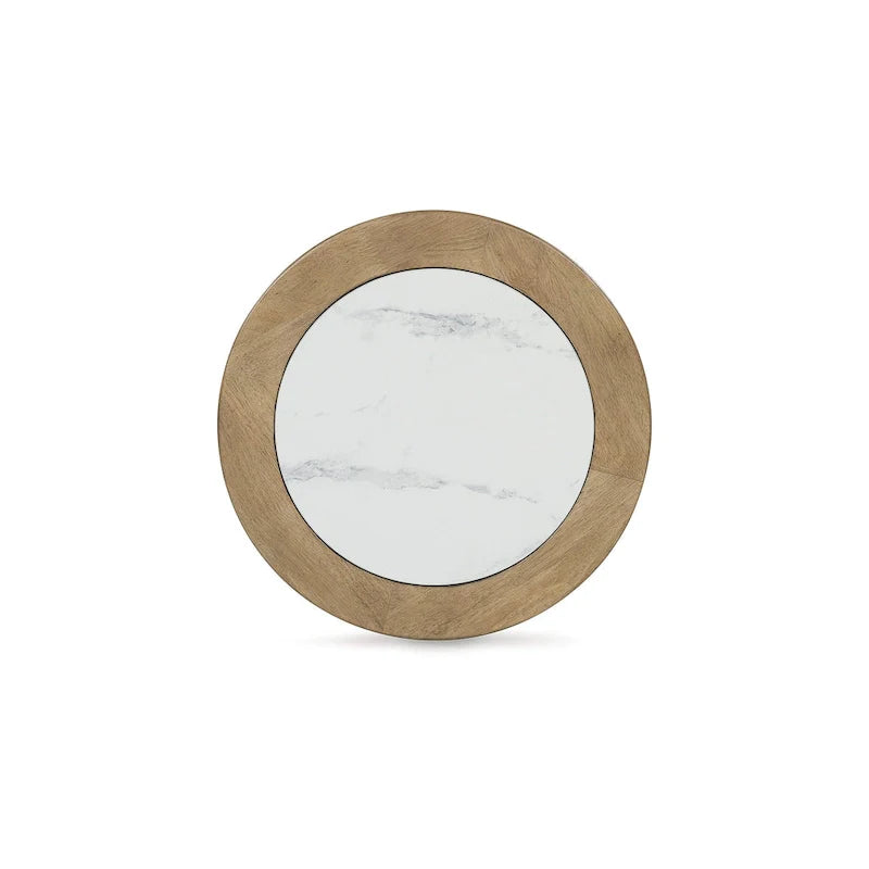 Signature Design by Ashley Camdill Light Brown and White End Table - Dimensions: 18.13" W x 18.13" D x 23.75" H 3