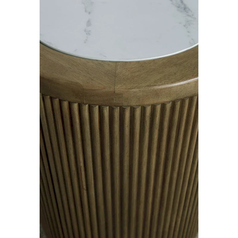 Signature Design by Ashley Camdill Light Brown and White End Table - Dimensions: 18.13" W x 18.13" D x 23.75" H 4