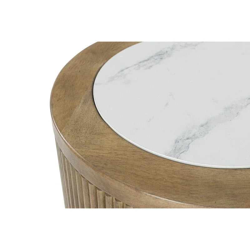 Signature Design by Ashley Camdill Light Brown and White End Table - Dimensions: 18.13" W x 18.13" D x 23.75" H 5