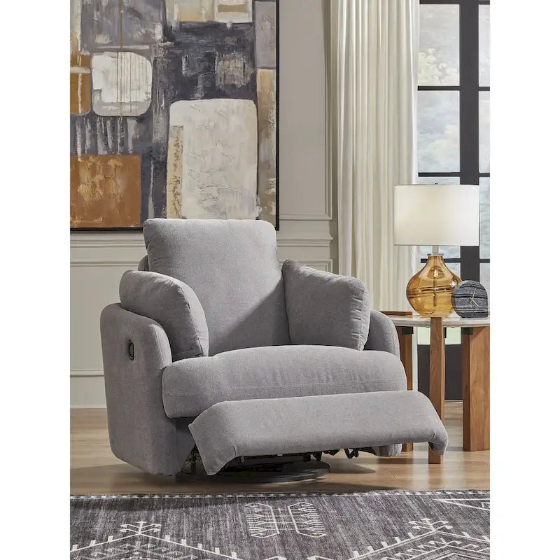 Signature Design by Ashley Modmax Dark Gray Reclining Swivel Glider Chair 8