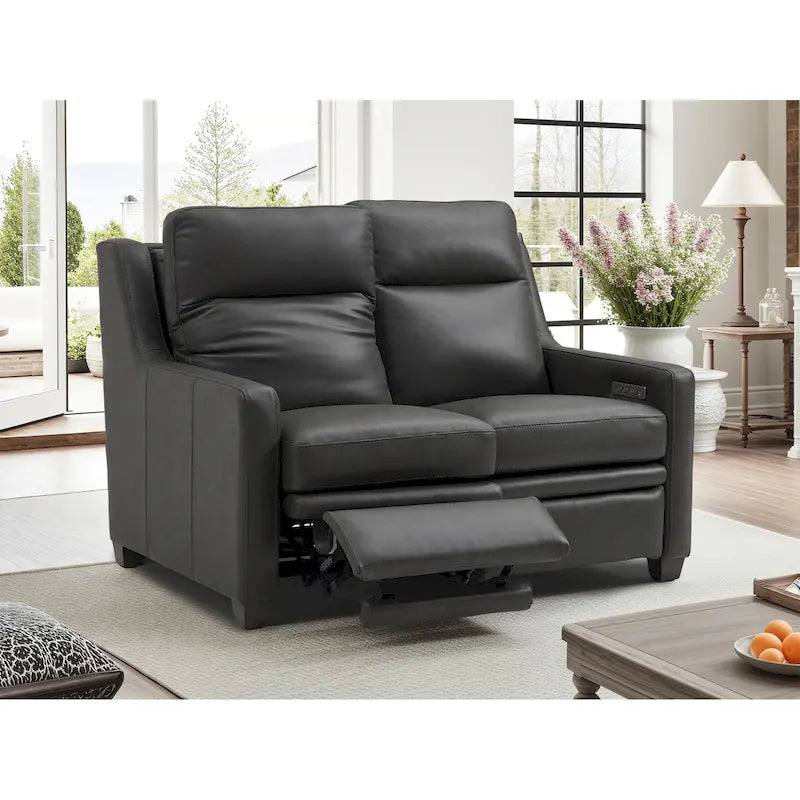 Authentic Leather 56-Inch Triple-Motor Power Reclining Loveseat with Zero-Wall Design and USB & USB-C Ports 32