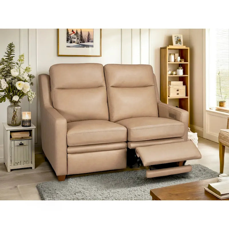 Authentic Leather 56-Inch Triple-Motor Power Reclining Loveseat with Zero-Wall Design and USB & USB-C Ports 6