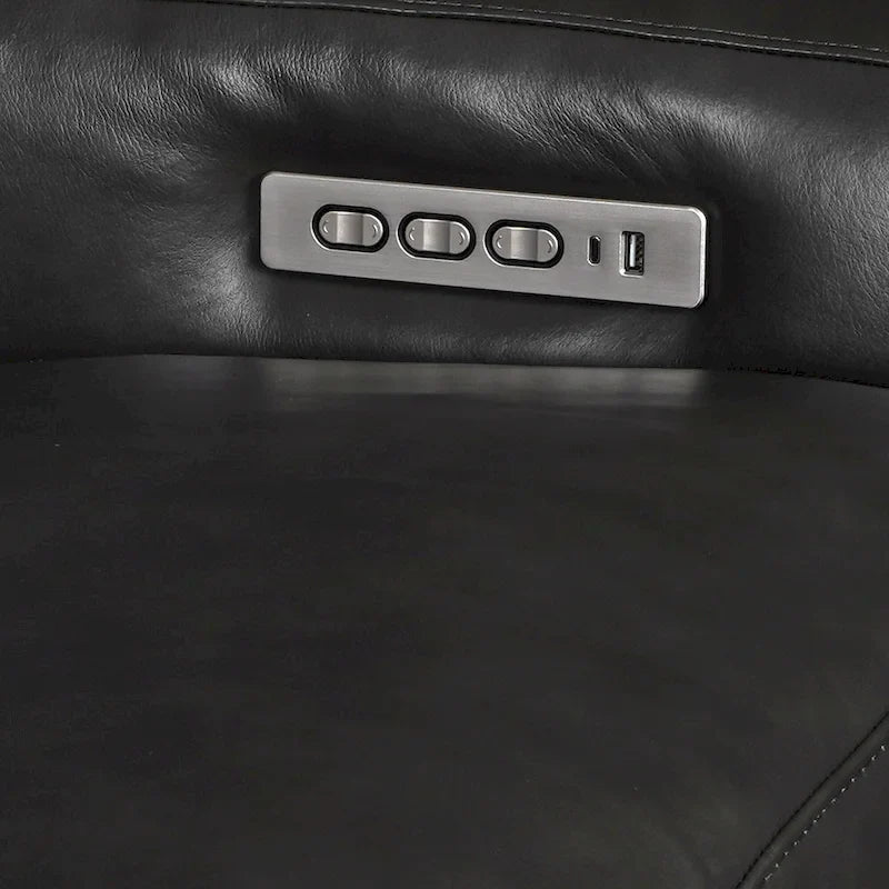 Authentic Leather 56-Inch Triple-Motor Power Reclining Loveseat with Zero-Wall Design and USB & USB-C Ports 24