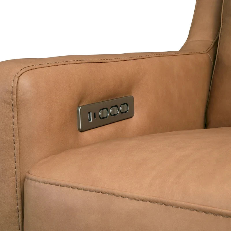 Authentic Leather 56-Inch Triple-Motor Power Reclining Loveseat with Zero-Wall Design and USB & USB-C Ports 28