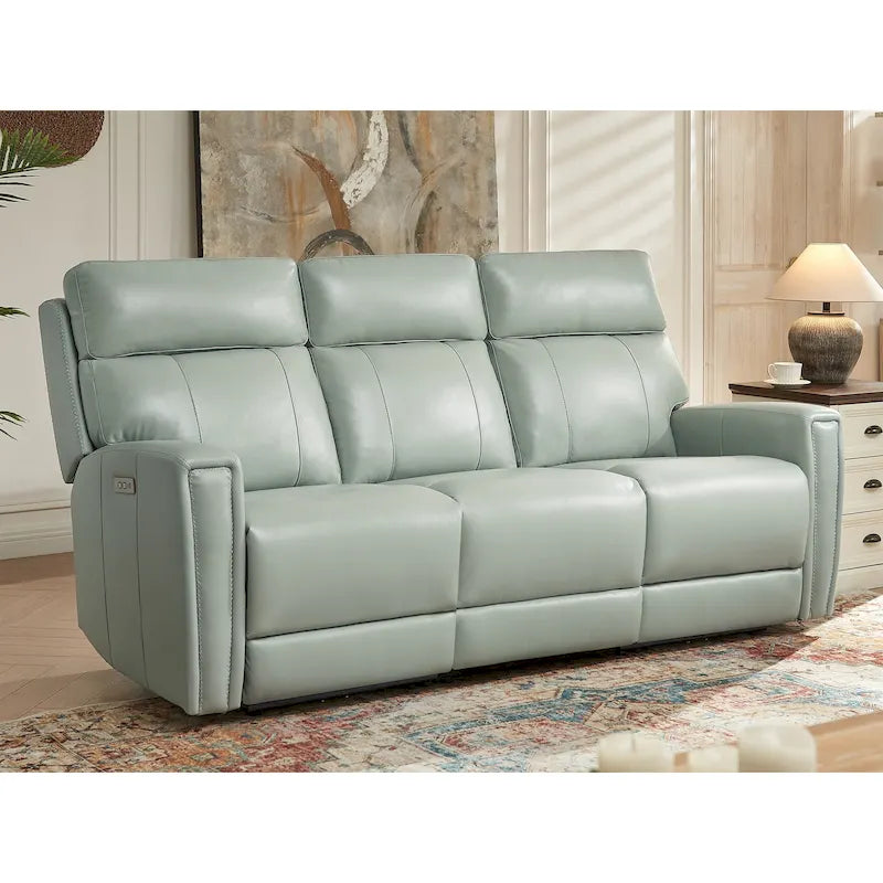 81.5" Genuine Leather Zero Gravity Power Recliner Sofa with Power Headrest and USB/USB-C Ports 31