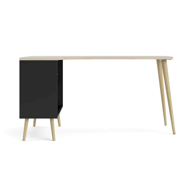 Carson Carrington Kristiansund L-Shaped Desk with 2 Drawers and 3 Shelves 2