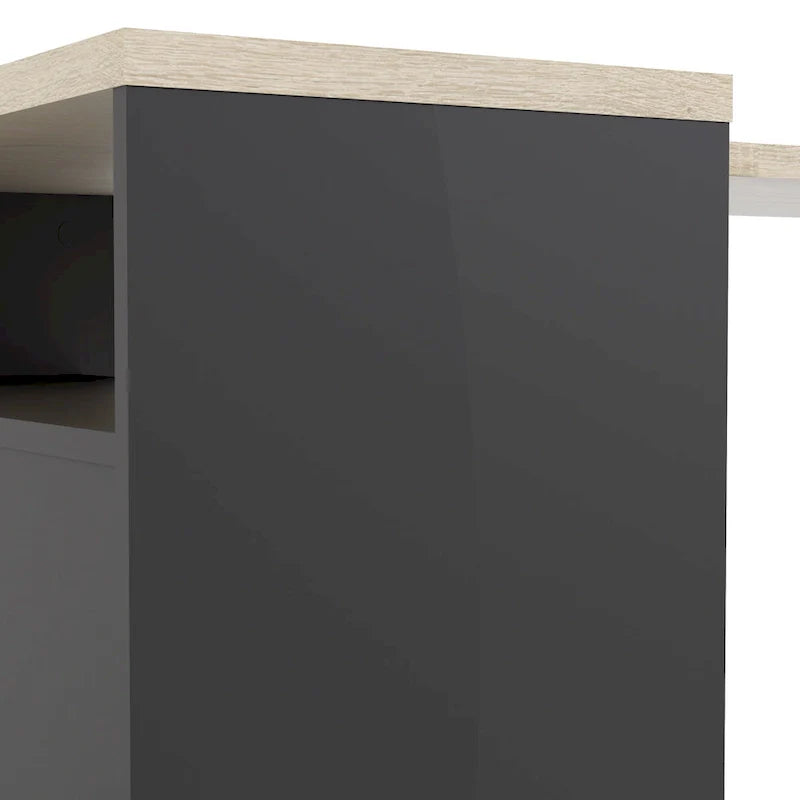 Carson Carrington Kristiansund L-Shaped Desk with 2 Drawers and 3 Shelves 6