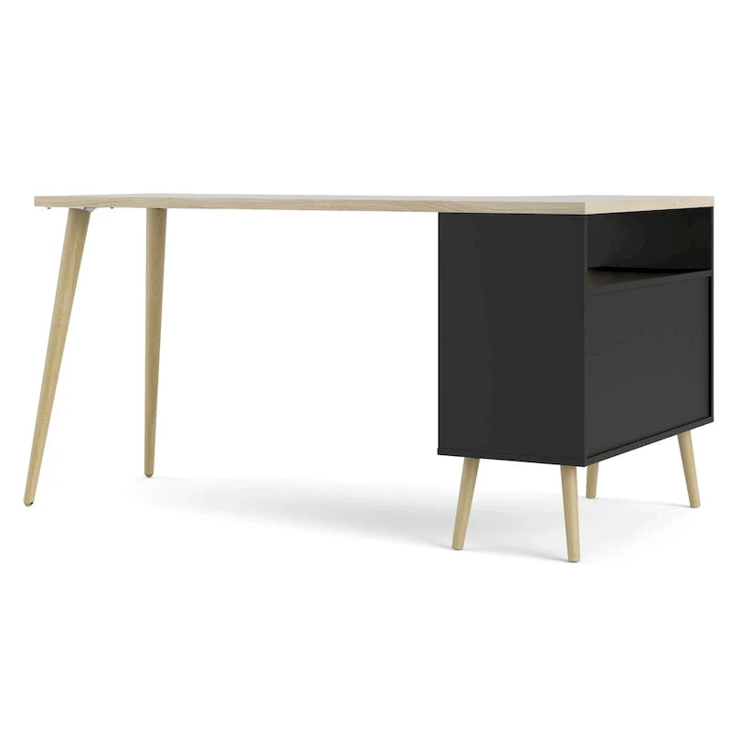 Carson Carrington Kristiansund L-Shaped Desk with 2 Drawers and 3 Shelves 7
