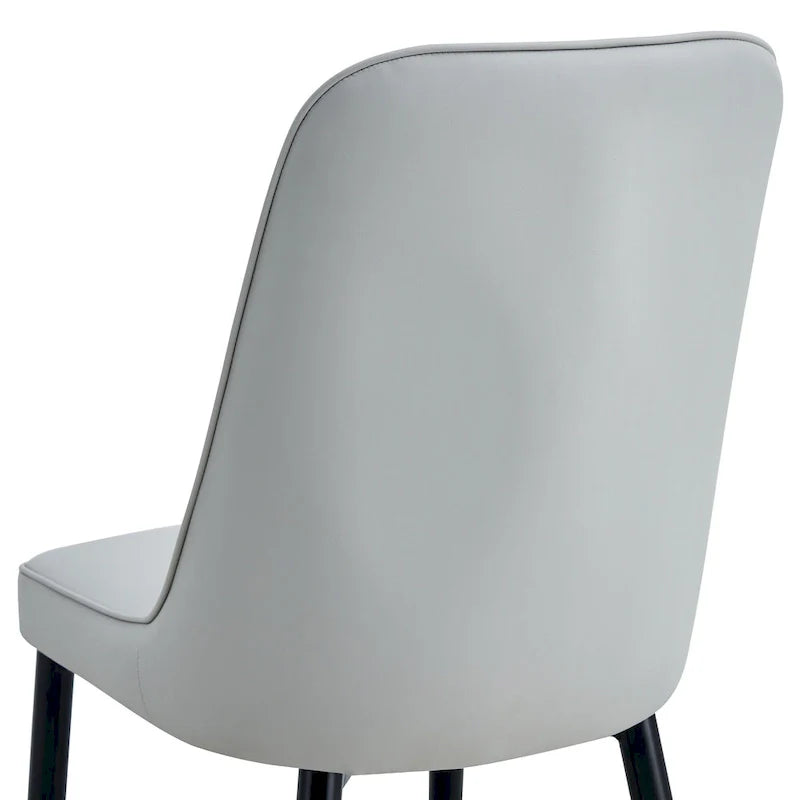 Contemporary Set of 4 Faux Leather Dining Chairs with Cushioned Backrests and Metal Legs – Ideal for Dining Rooms, Living Rooms, and Bedrooms 8