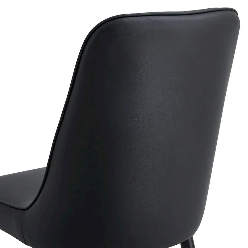 Contemporary Set of 4 Faux Leather Dining Chairs with Cushioned Backrests and Metal Legs – Ideal for Dining Rooms, Living Rooms, and Bedrooms 19