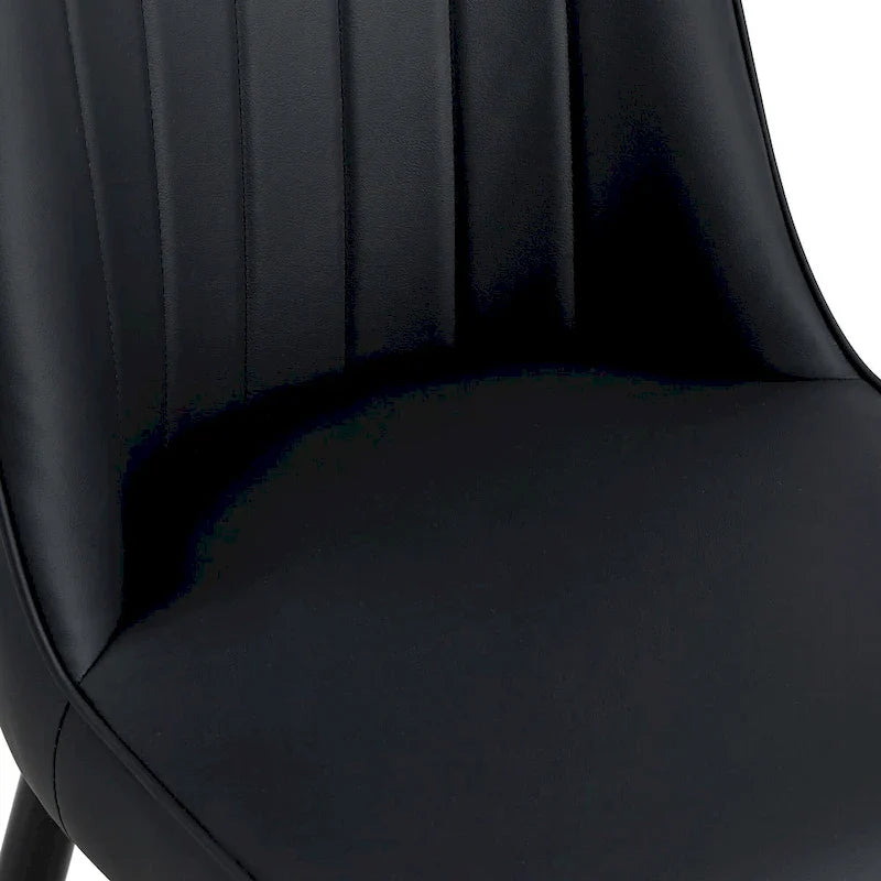 Contemporary Set of 4 Faux Leather Dining Chairs with Cushioned Backrests and Metal Legs – Ideal for Dining Rooms, Living Rooms, and Bedrooms 20