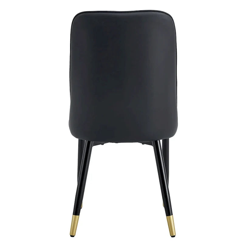 Contemporary Set of 4 Faux Leather Dining Chairs with Cushioned Backrests and Metal Legs – Ideal for Dining Rooms, Living Rooms, and Bedrooms 24