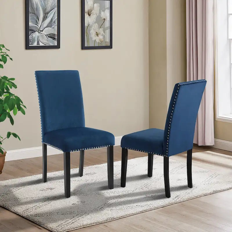 Modern 5-Piece Compact Dining Set with Chrome Nailhead Trim Chairs for Kitchen 11