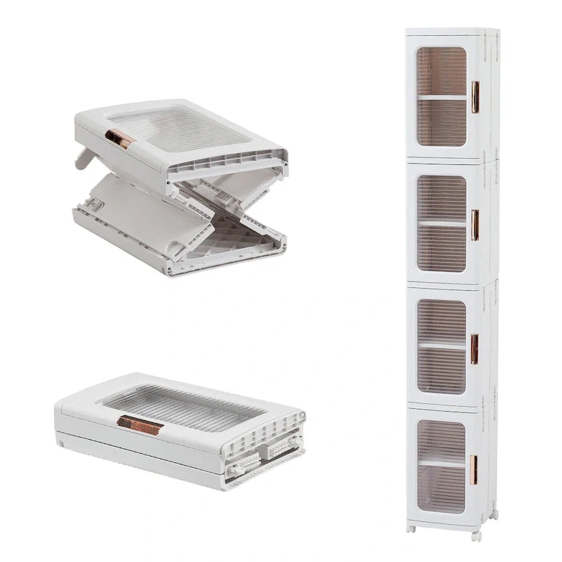 4-Tier Slim Plastic Storage Cabinet with Wheels - Ideal Bathroom Organizer for Small Spaces 8