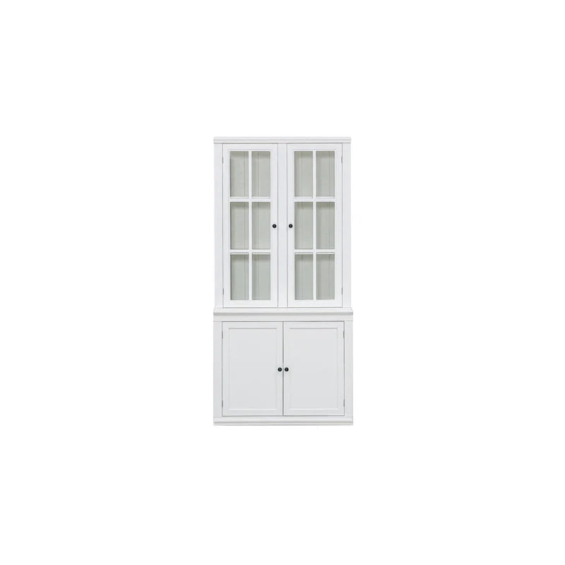 75.25-Inch Tall Traditional Display Cabinet with Tempered Glass Double Doors – Perfect for Living Room, Kitchen, and Home 4