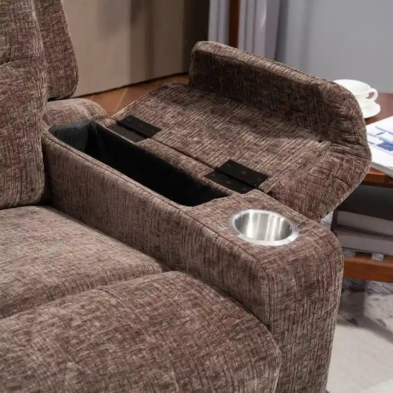 Plush Chenille Power Lift Recliner with Extended Footrest, Lift Assist, Heat & Massage Features, USB/Type C Charging, and Storage 13