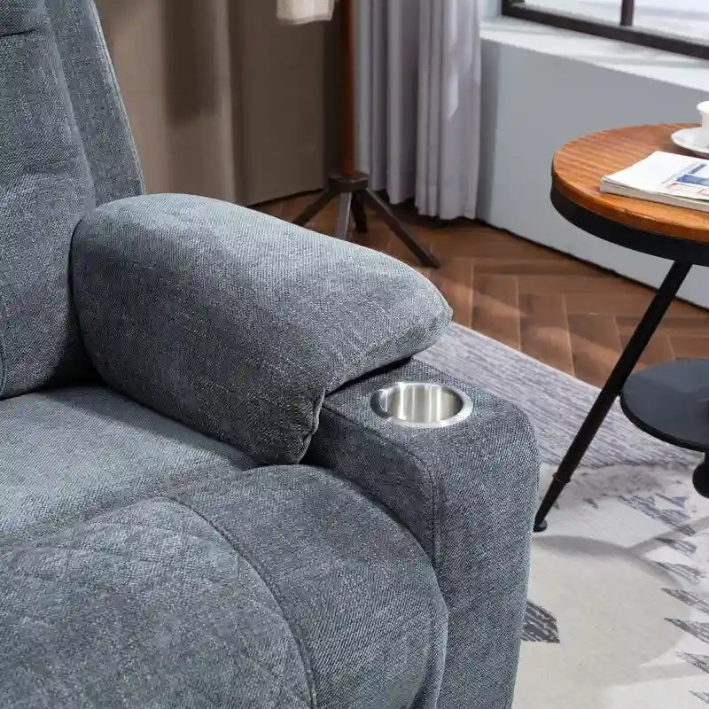 Plush Chenille Power Lift Recliner with Extended Footrest, Lift Assist, Heat & Massage Features, USB/Type C Charging, and Storage 20