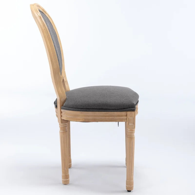 Set of 2 French Oval Back Dining Chairs - Elegant Retro Design with Solid Wood Frame 4