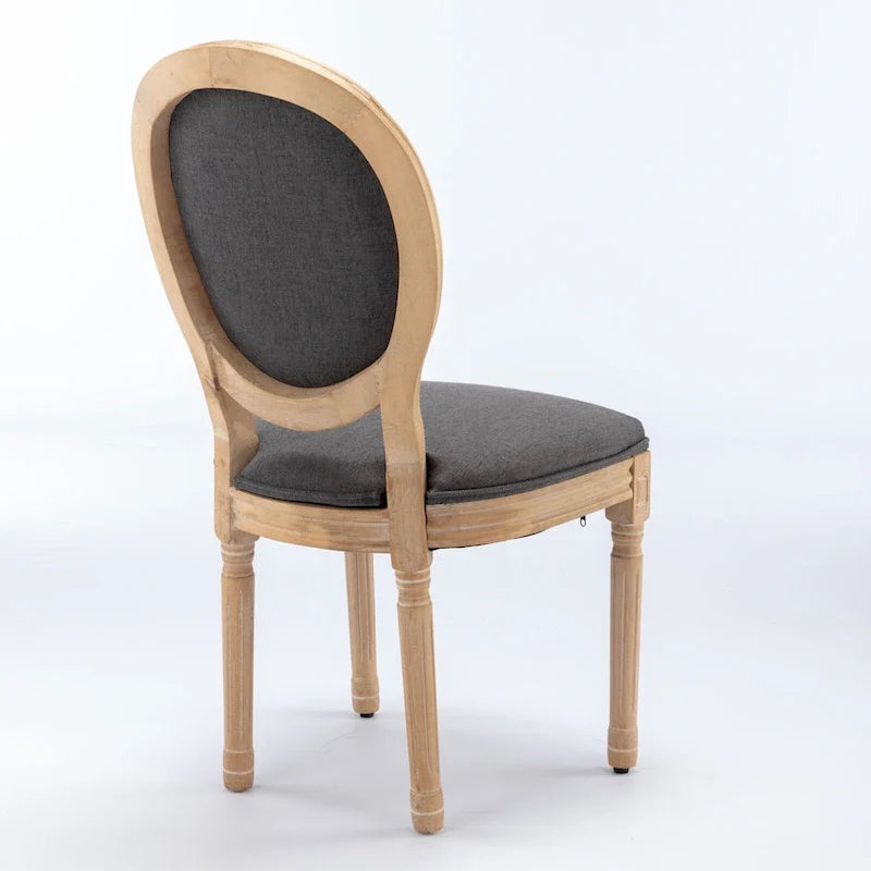 Set of 2 French Oval Back Dining Chairs - Elegant Retro Design with Solid Wood Frame 5
