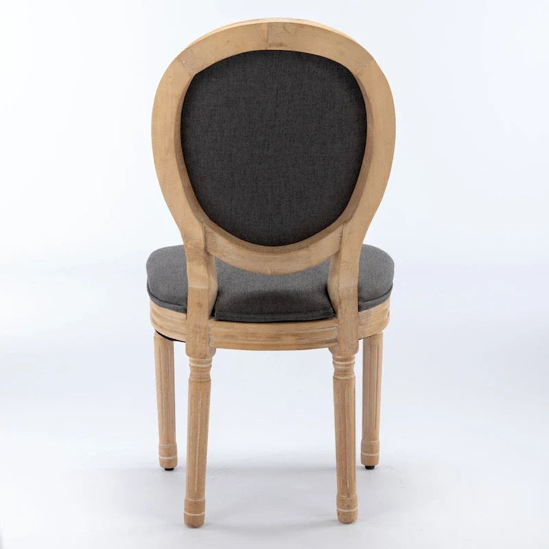 Set of 2 French Oval Back Dining Chairs - Elegant Retro Design with Solid Wood Frame 6