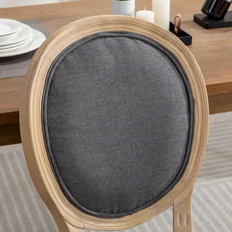 Set of 2 French Oval Back Dining Chairs - Elegant Retro Design with Solid Wood Frame 8