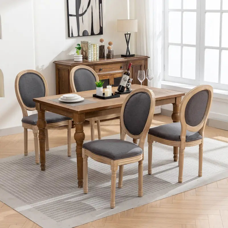 Set of 2 French Oval Back Dining Chairs - Elegant Retro Design with Solid Wood Frame 16