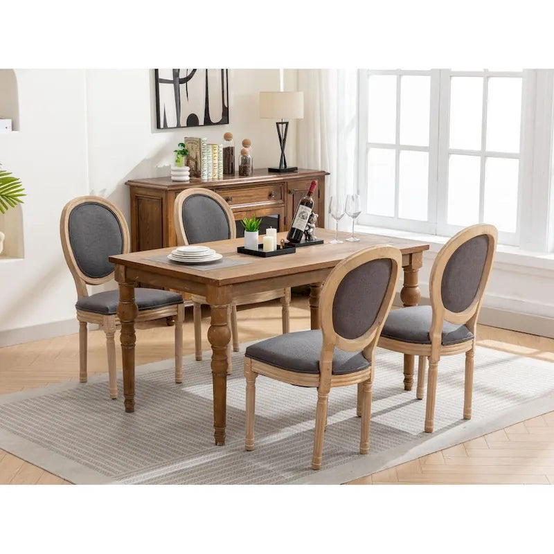 Set of 2 French Oval Back Dining Chairs - Elegant Retro Design with Solid Wood Frame 17