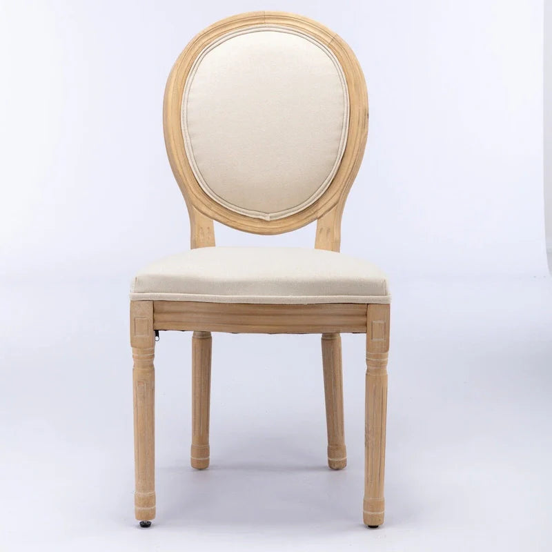 Set of 2 French Oval Back Dining Chairs - Elegant Retro Design with Solid Wood Frame 19