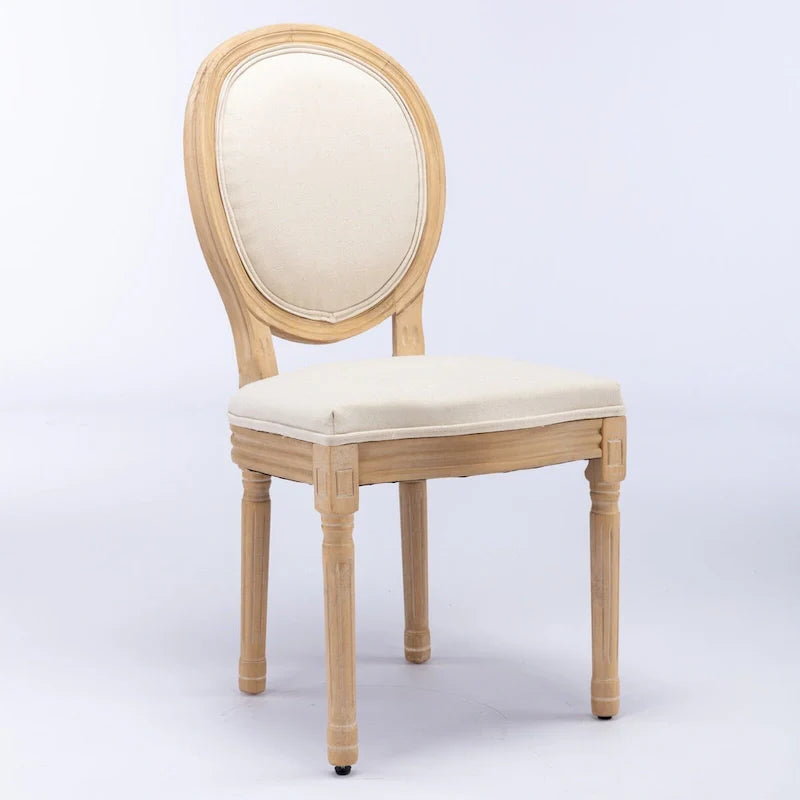 Set of 2 French Oval Back Dining Chairs - Elegant Retro Design with Solid Wood Frame 20
