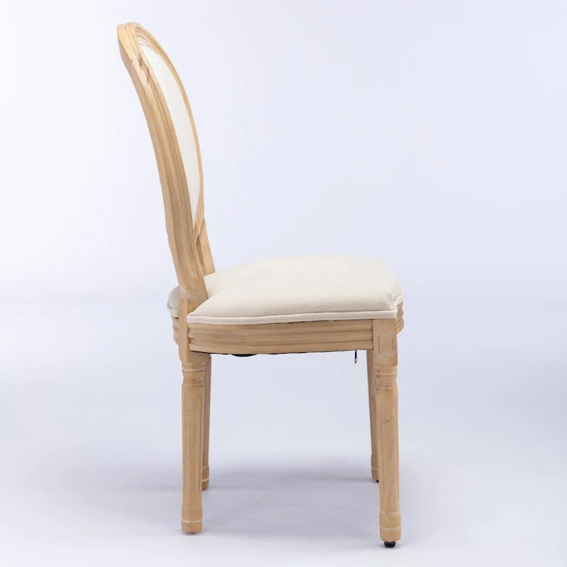 Set of 2 French Oval Back Dining Chairs - Elegant Retro Design with Solid Wood Frame 21